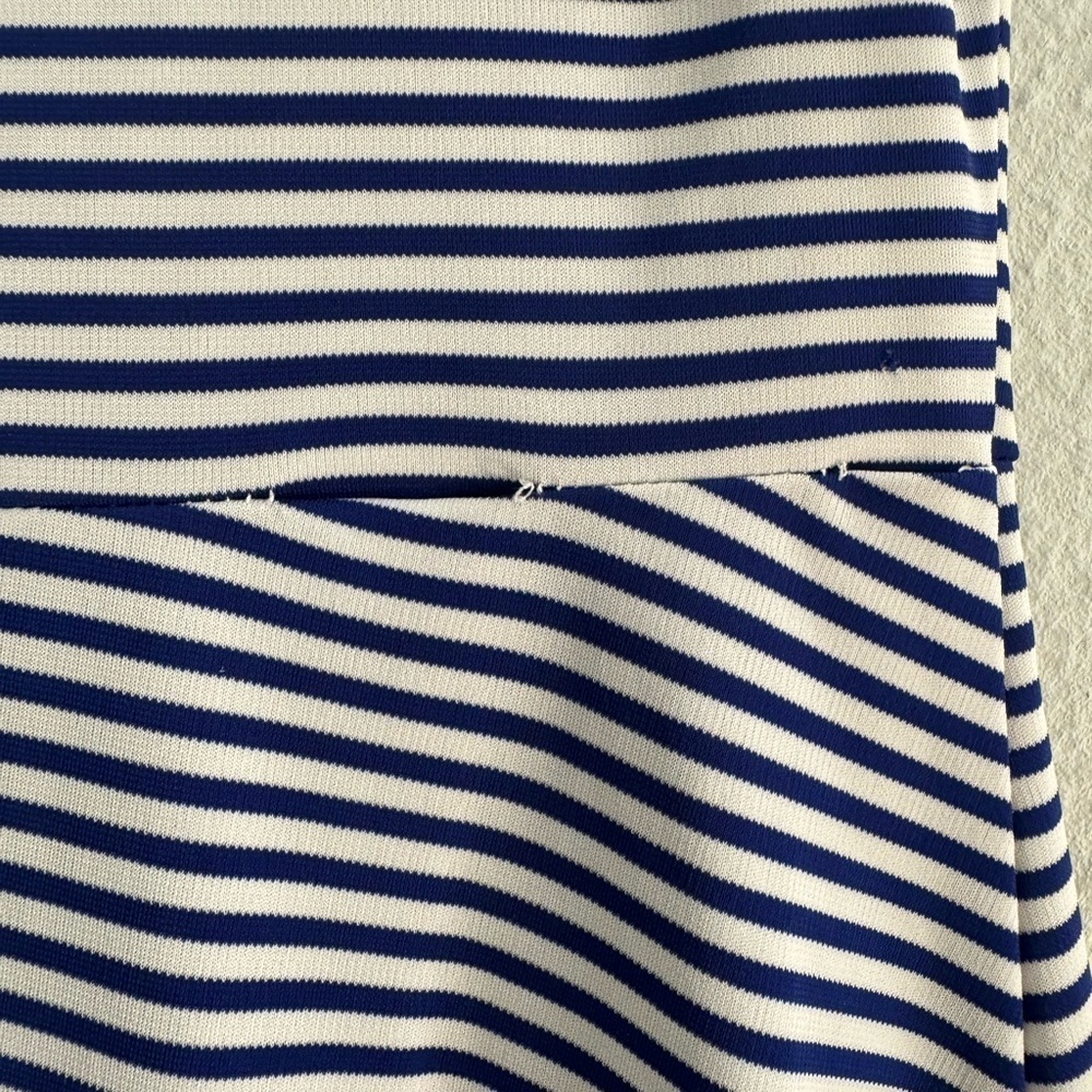 Blue and White Sleeveless A-Line Mini Dress with Lace. Size small - Picture 7 of 12